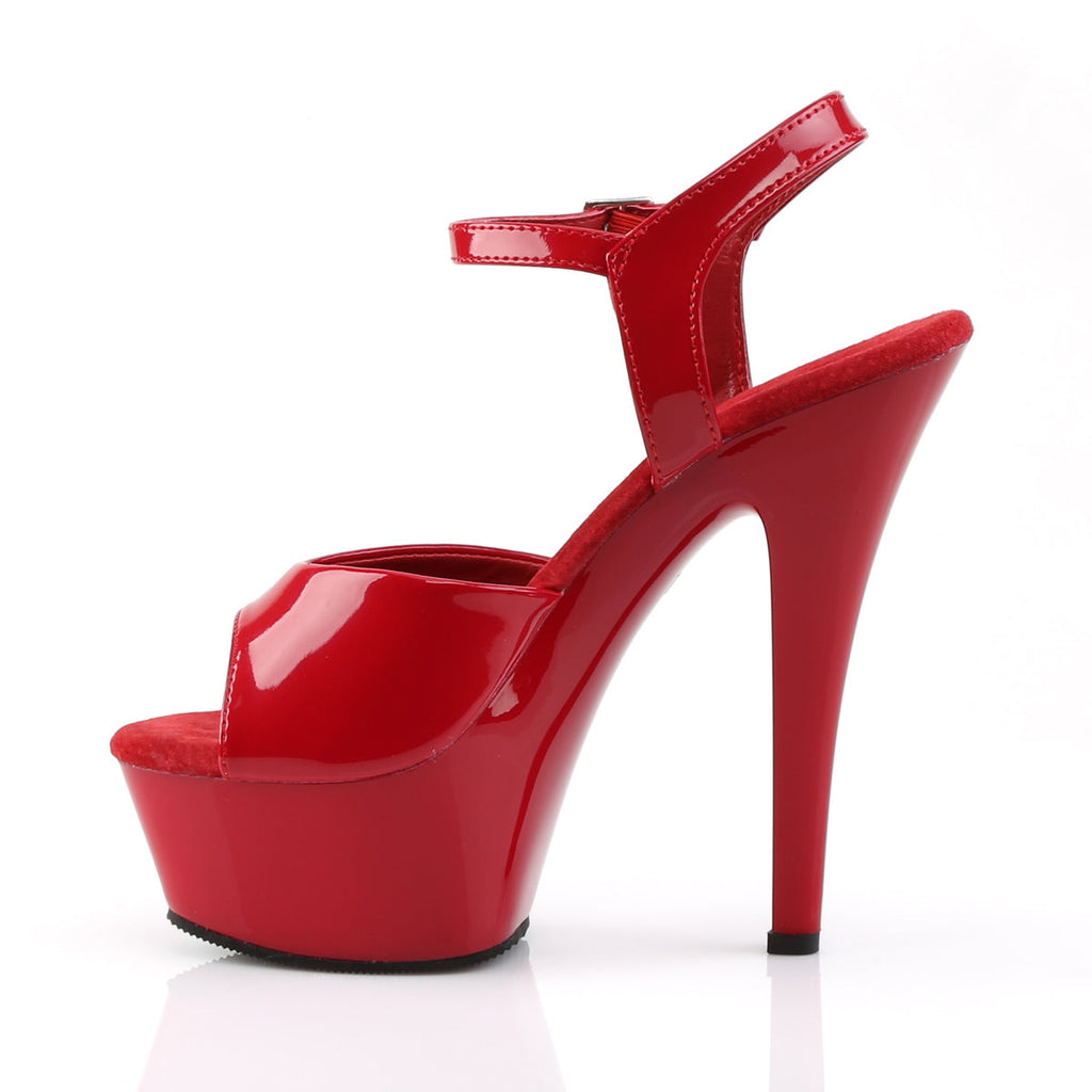 Pleaser Womens Sandals KISS-209 Red Pat/Red