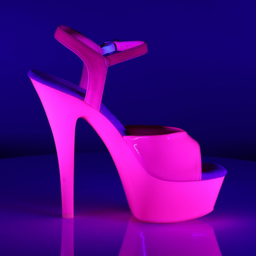 Pleaser Womens Sandals KISS-209UV Neon H. Pink/H. Pink