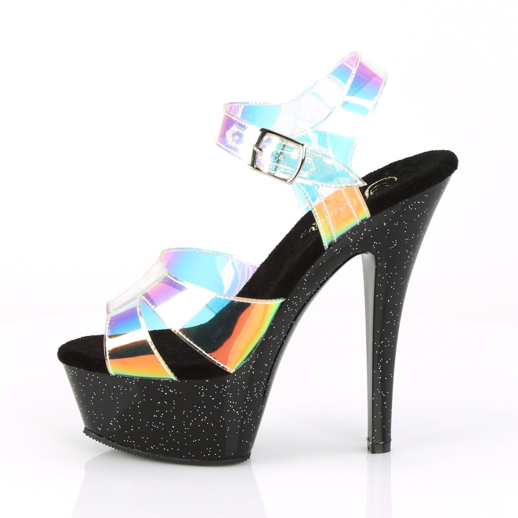 Pleaser Womens Sandals KISS-220MMR Magic Mirror TPU/Blk
