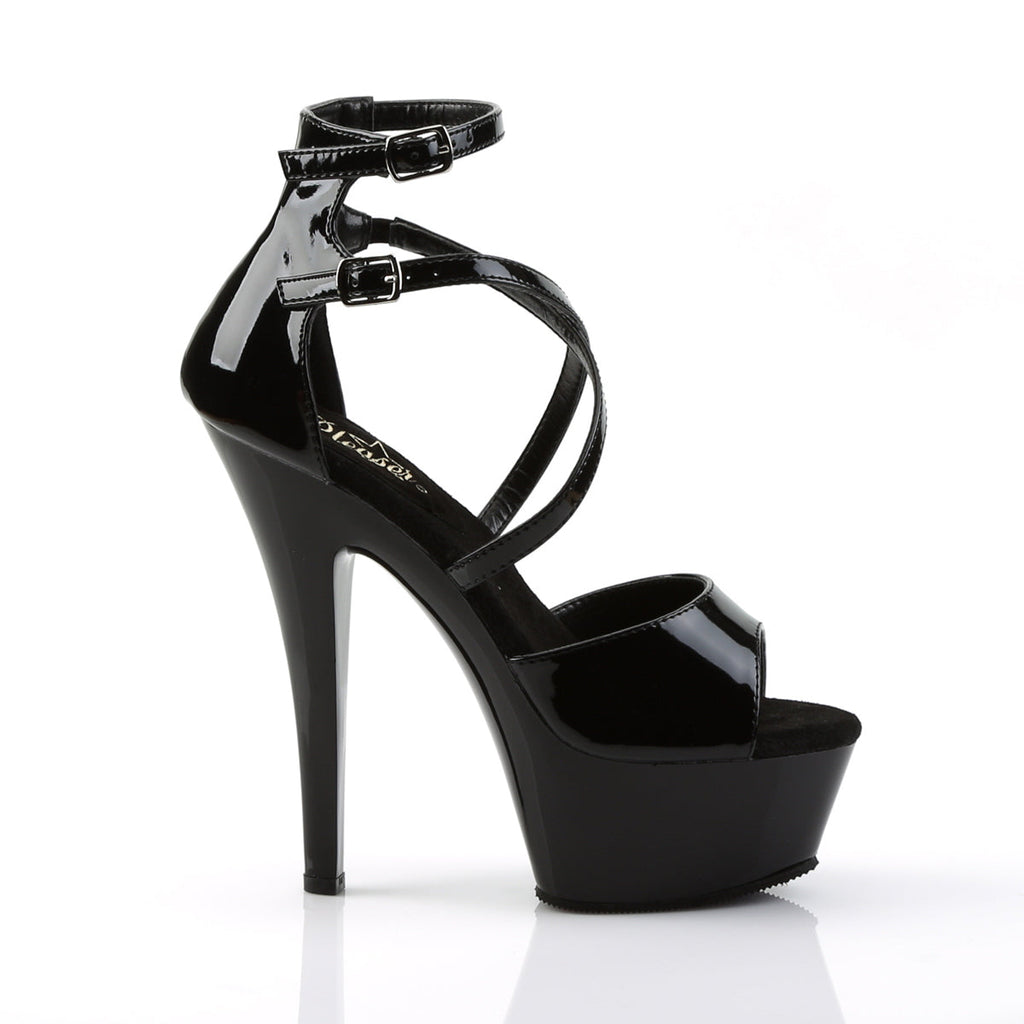 Pleaser Womens Sandals KISS-254 Blk Pat/Blk