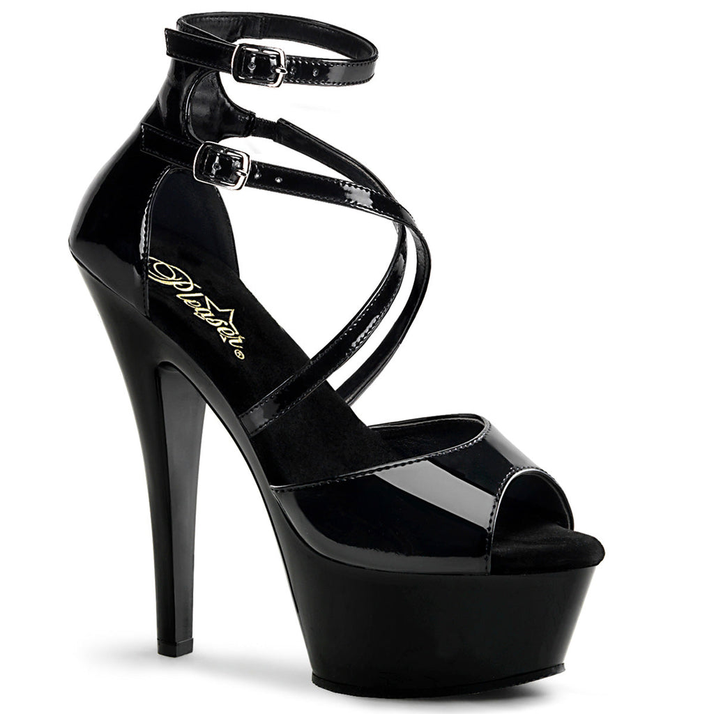 Pleaser Womens Sandals KISS-254 Blk Pat/Blk