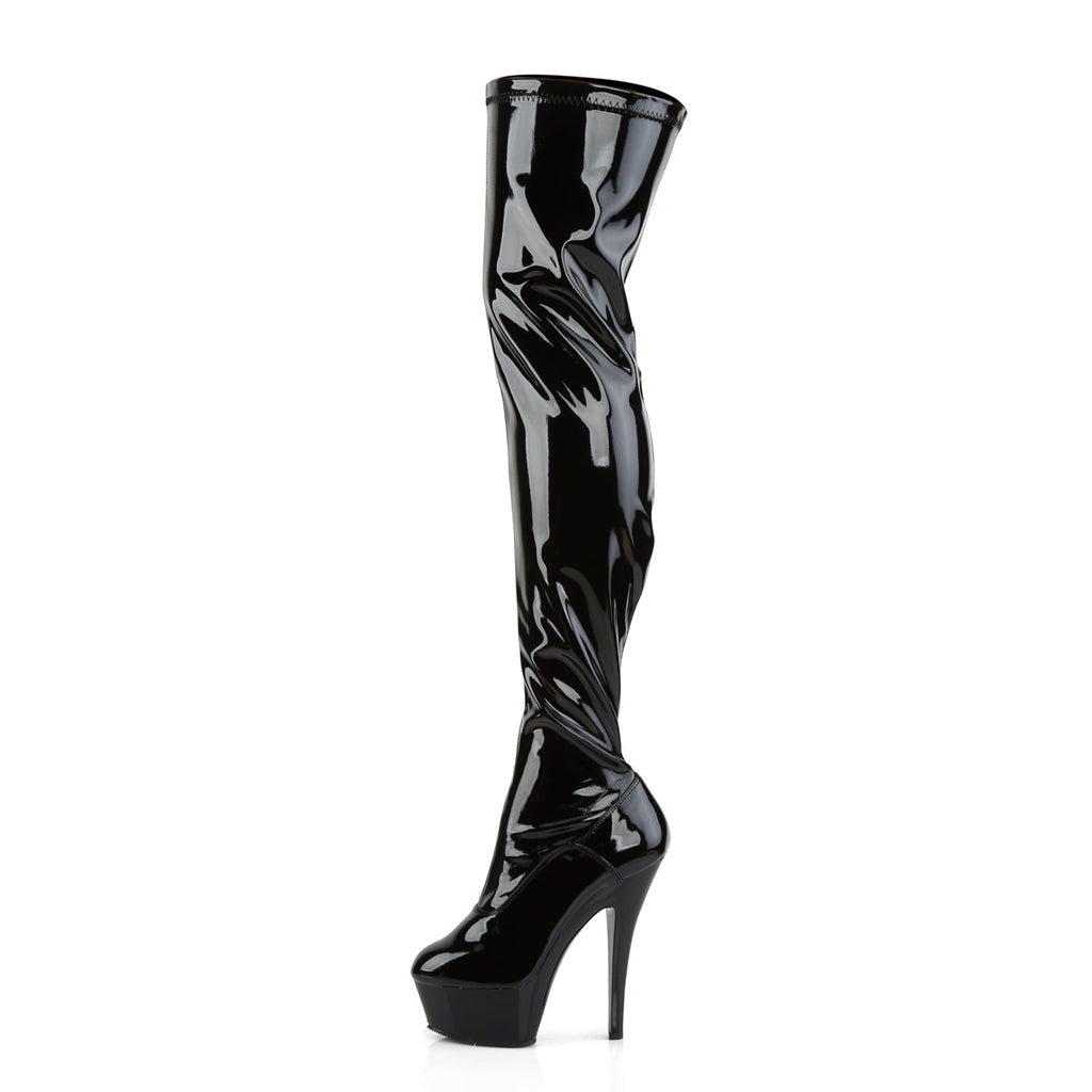 Pleaser Womens Boots KISS-3000 Blk Str Pat/Blk