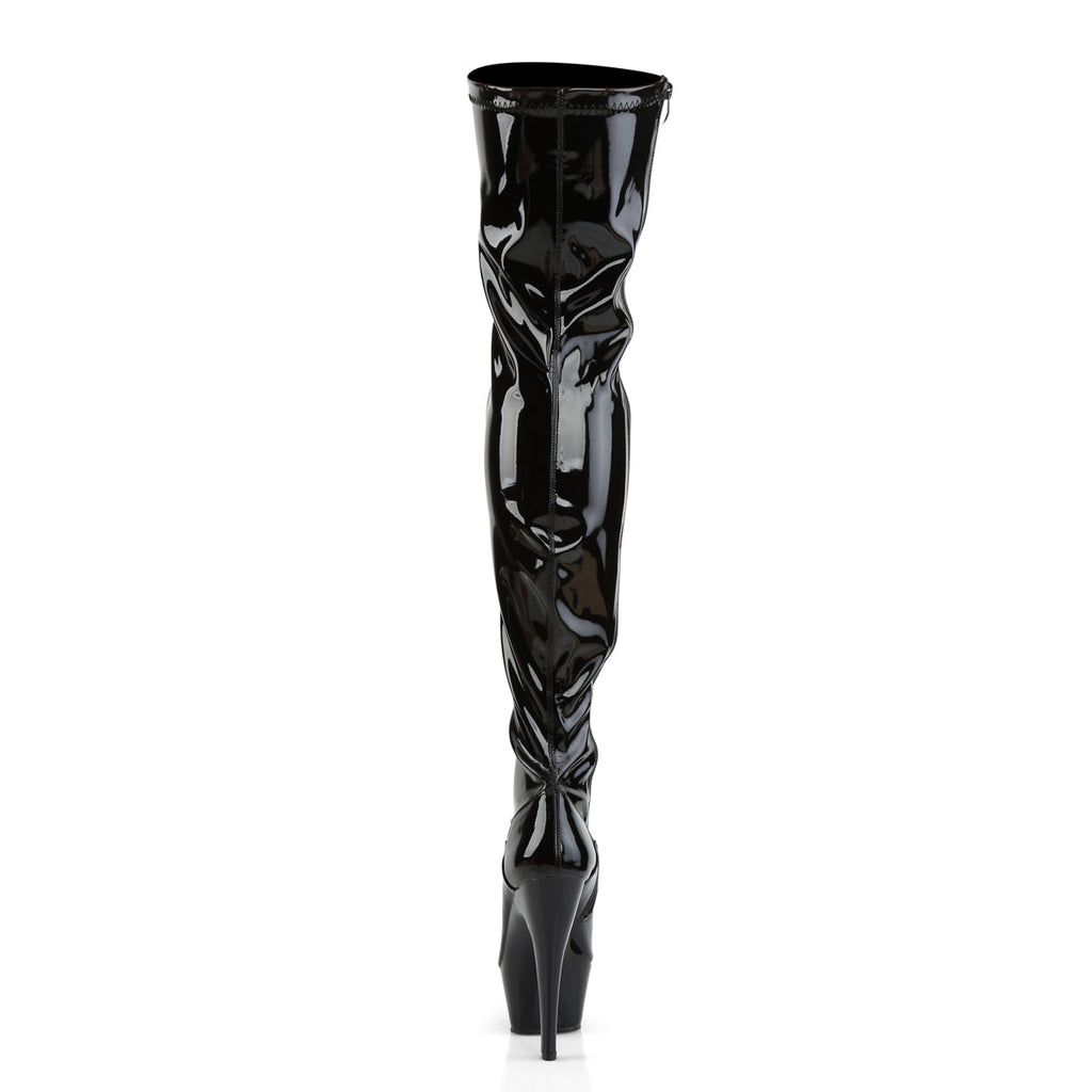 Pleaser Womens Boots KISS-3000 Blk Str Pat/Blk