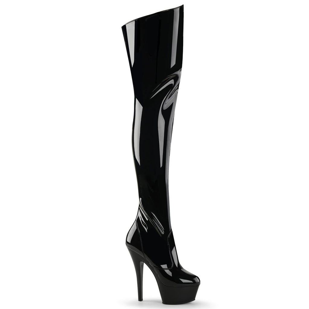 Pleaser Womens Boots KISS-3010 Blk Pat/Blk