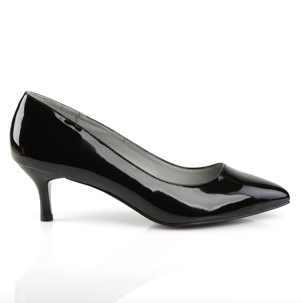 Pleaser Pink Label Womens Pumps KITTEN-01 Blk Pat