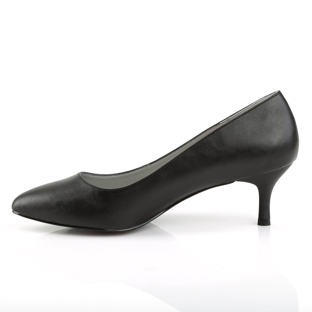 Pleaser Pink Label Womens Pumps KITTEN-01 Blk Faux Leather
