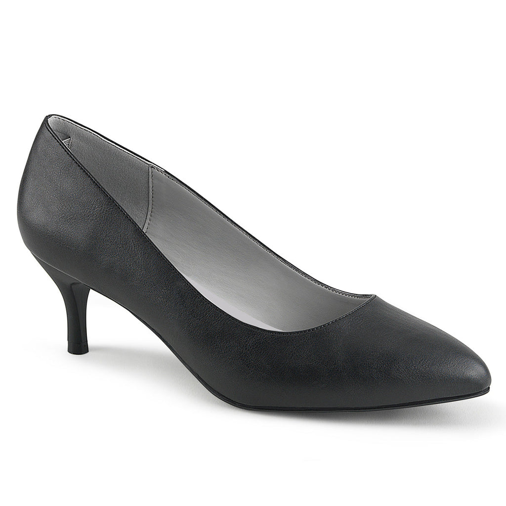 Pleaser Pink Label Womens Pumps KITTEN-01 Blk Faux Leather