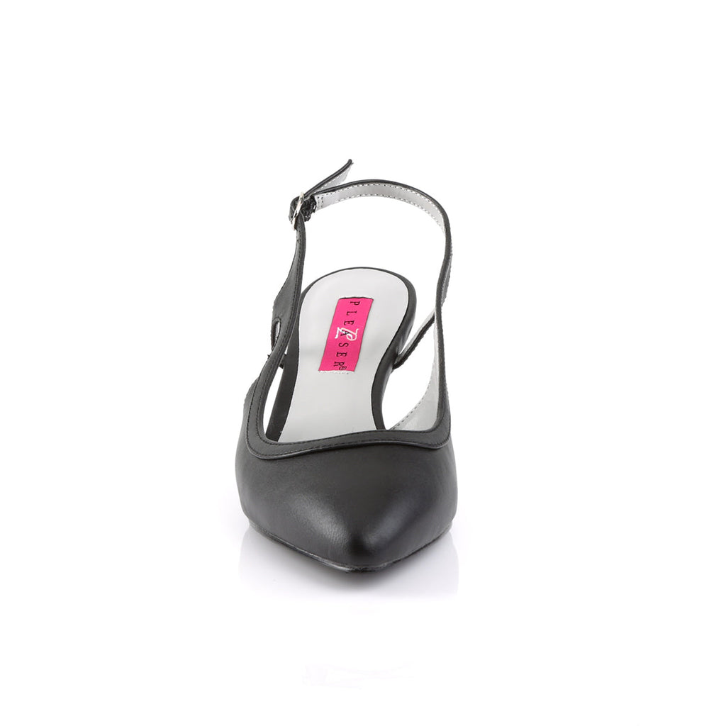 Pleaser Pink Label Womens Pumps KITTEN-02 Blk Faux Leather