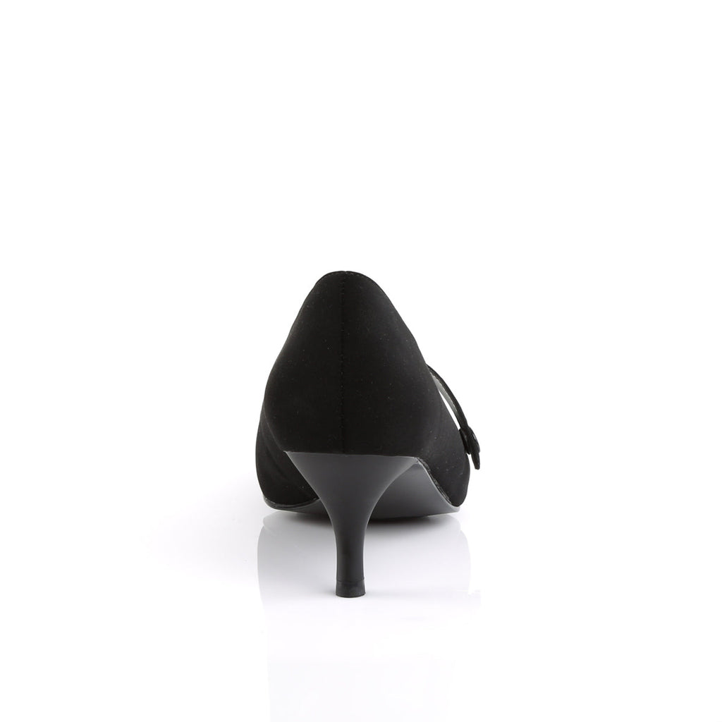 Pleaser Pink Label Womens Pumps KITTEN-03 Blk Nubuck