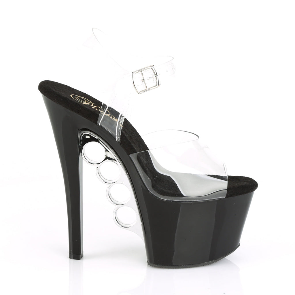 Pleaser Womens Sandals KNUCKS-708 Clr/Blk