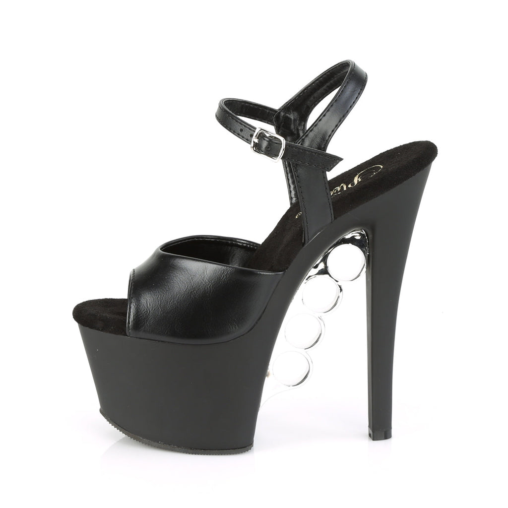 Pleaser Womens Sandals KNUCKS-709 Blk Faux Leather/Blk Matte