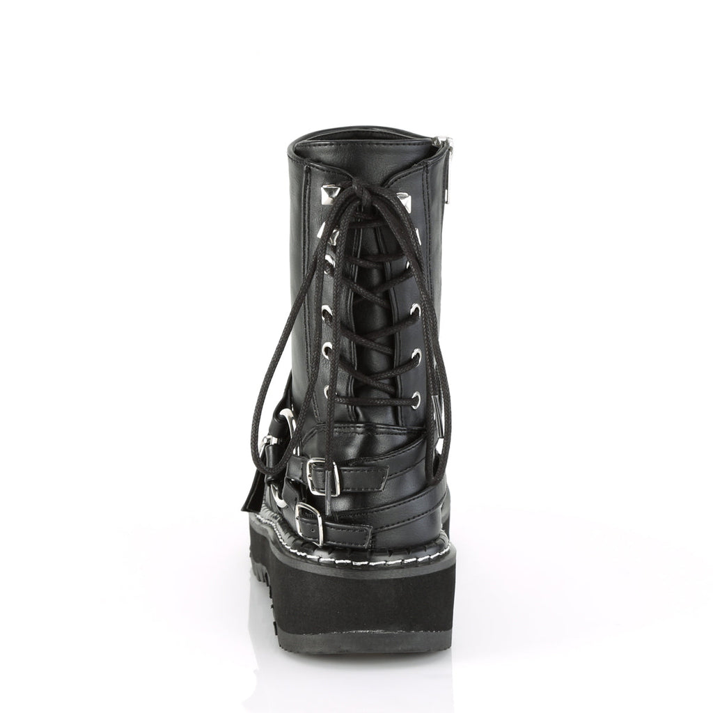 DemoniaCult Womens Boots LILITH-210 Blk Vegan Leather