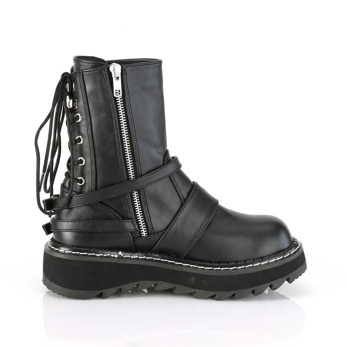 DemoniaCult Womens Boots LILITH-210 Blk Vegan Leather