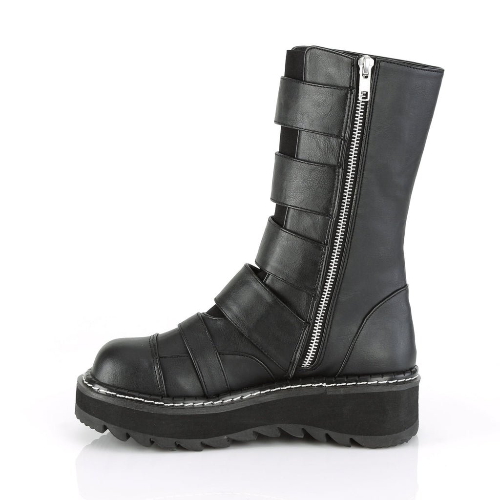 DemoniaCult Womens Boots LILITH-211 Blk Vegan Leather