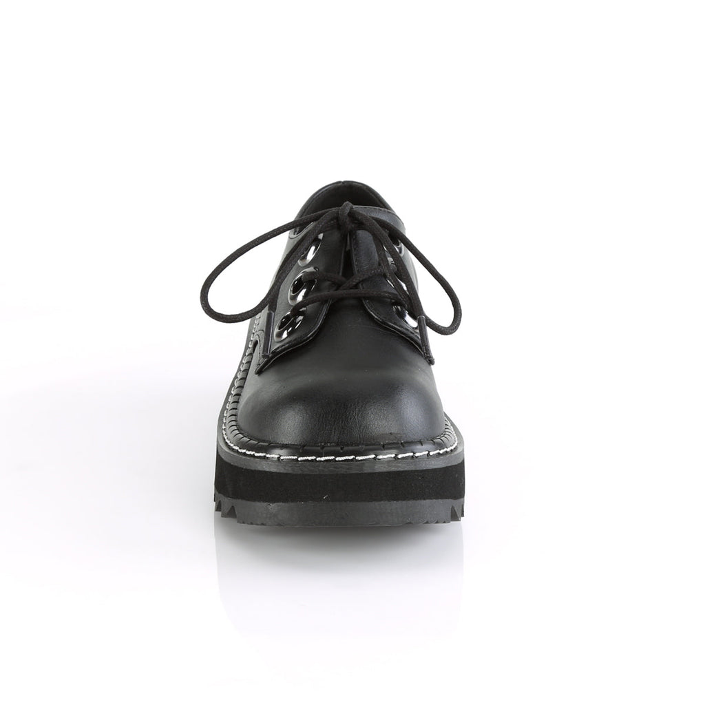 DemoniaCult Womens Pumps LILITH-99 Blk Vegan Leather