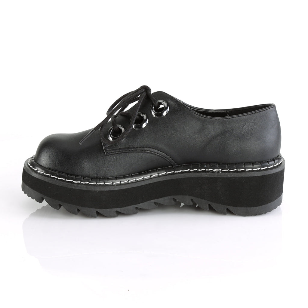 DemoniaCult Womens Pumps LILITH-99 Blk Vegan Leather