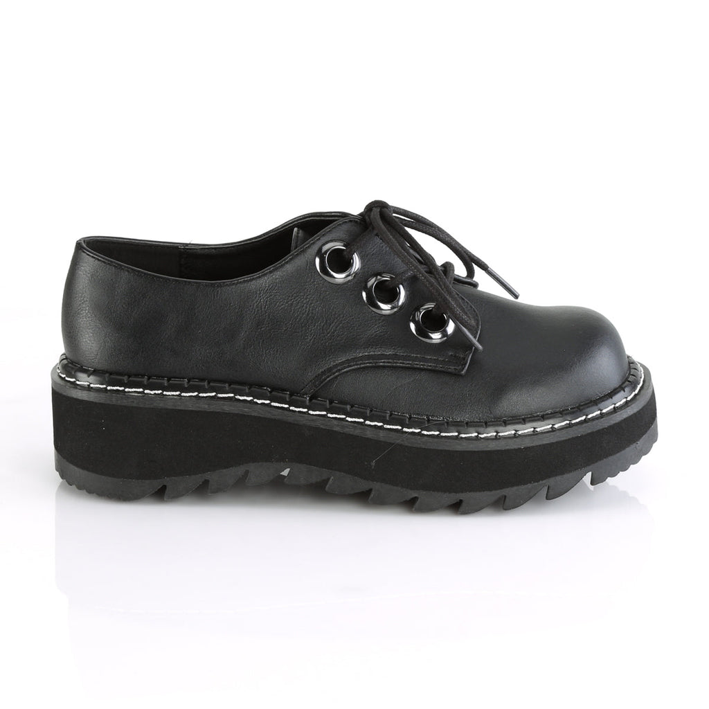 DemoniaCult Womens Pumps LILITH-99 Blk Vegan Leather