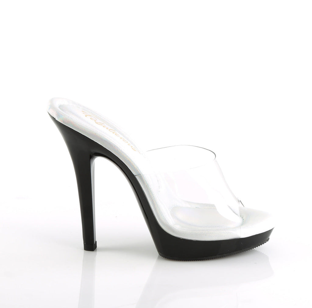 Fabulicious Womens Sandals LIP-101 Clr-Slv/Blk