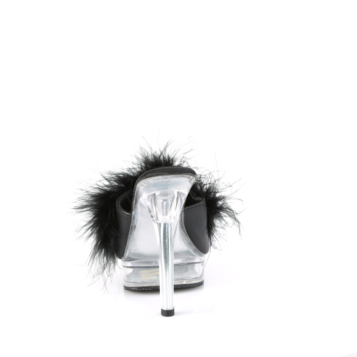 Fabulicious  Sandals MAJESTY-501F-8 Blk Faux Leather-Fur/Clr