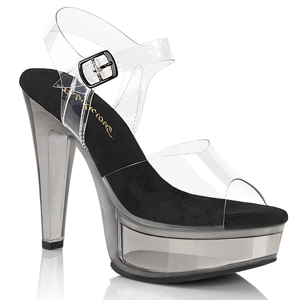 Fabulicious Women's Shoes MARTINI-508 Clr-Blk/Smoke Tinted