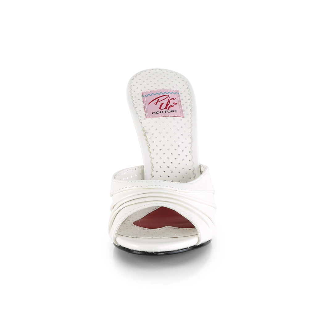 Pin Up Couture Womens Pumps MONROE-01 Wht Faux Leather
