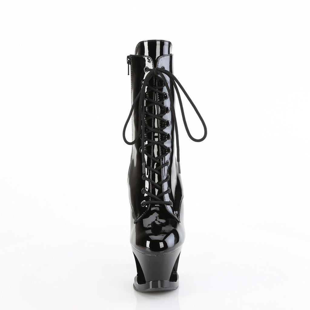 Pleaser Women's Platform Shoes MOON-1020DIA Blk Pat/Blk