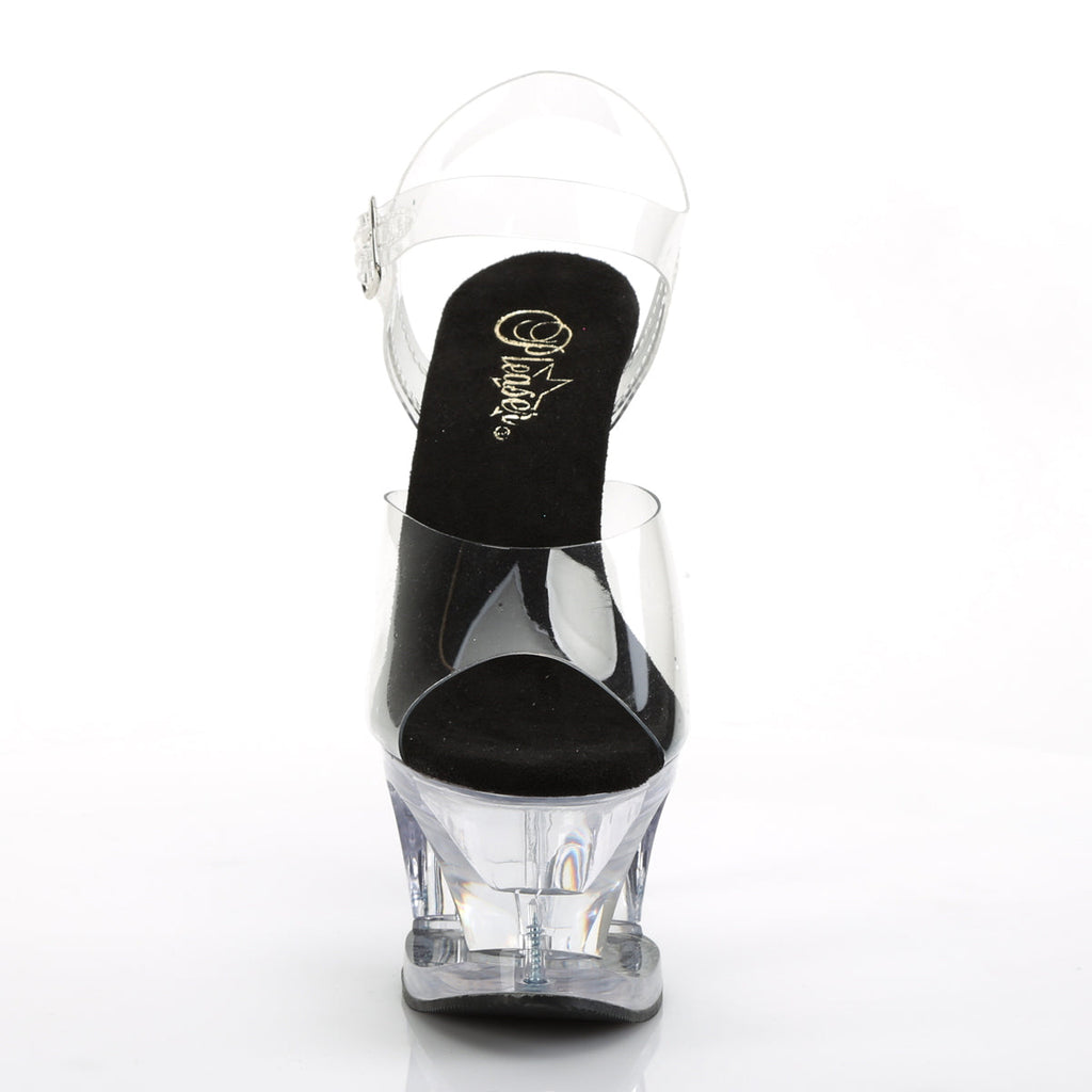 Pleaser Womens Sandals MOON-708 Clr-Blk/Clr