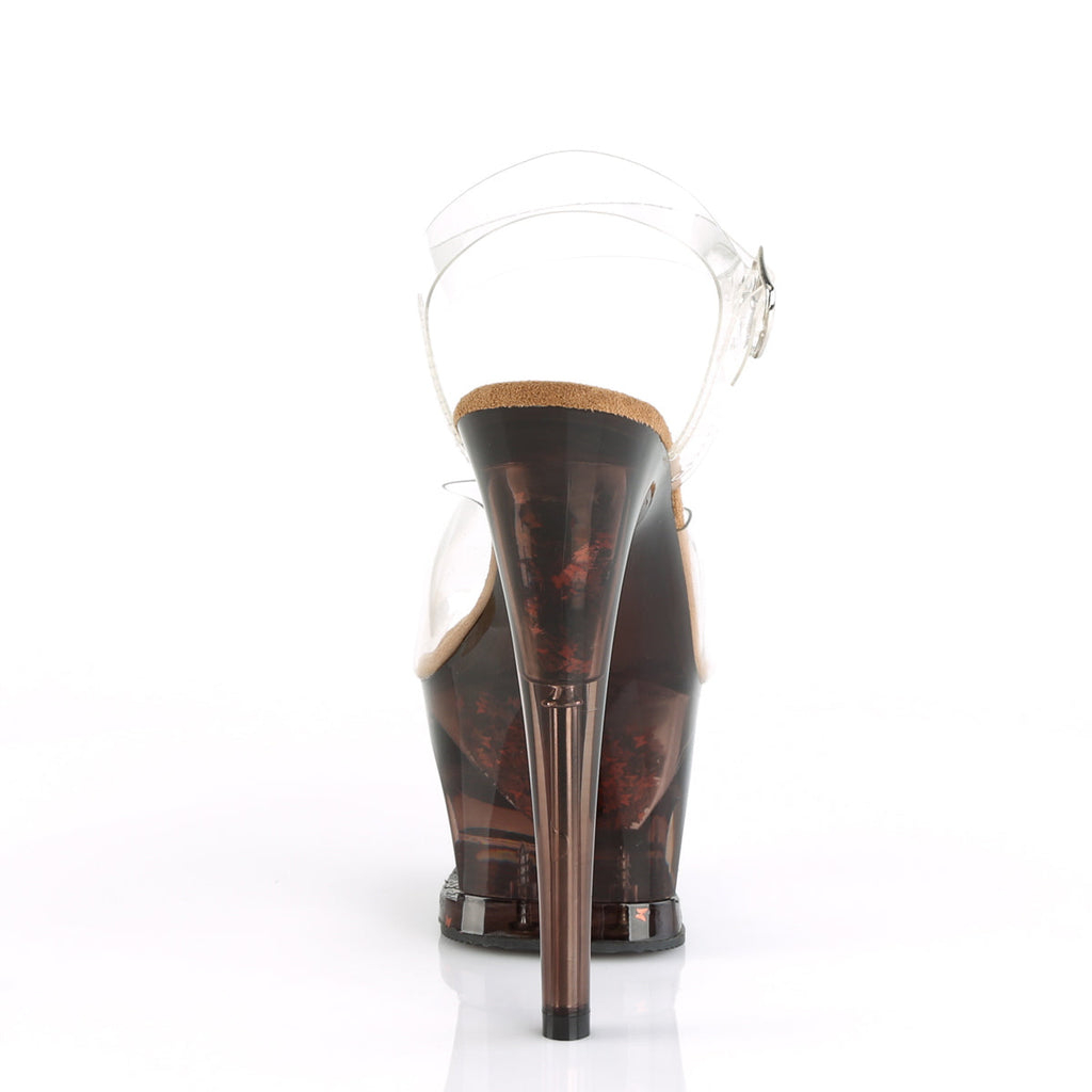 Pleaser Womens Sandals MOON-708GFT Clr/Bronze Tinted