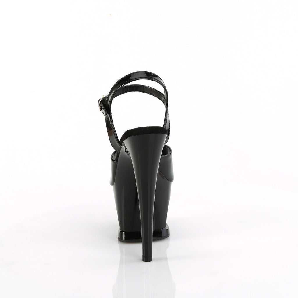 Pleaser   MOON-709H Blk Pat/Blk-Red