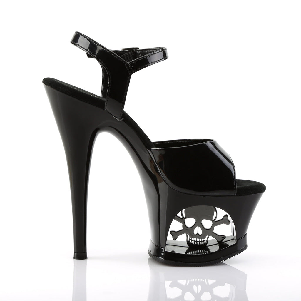 Pleaser Womens Sandals MOON-709SK Blk/Blk-Pewter