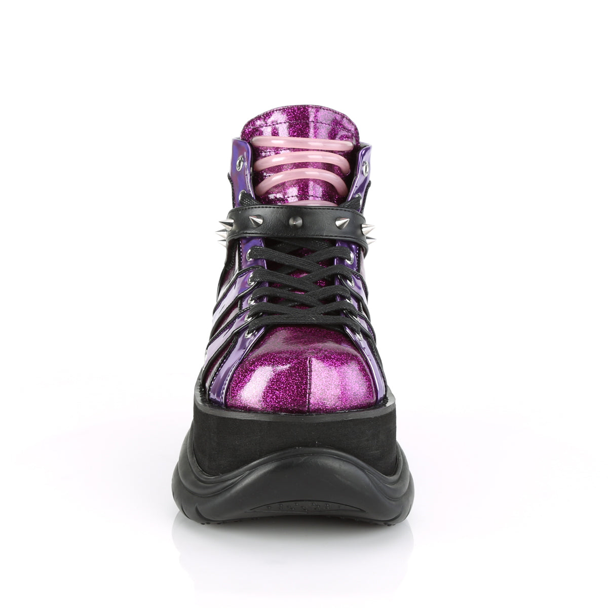 DemoniaCult Mens Boots NEPTUNE-100 Purple Glitter-Hologram