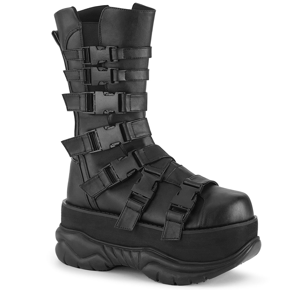 DemoniaCult Mens Boots NEPTUNE-210 Blk Vegan Leather
