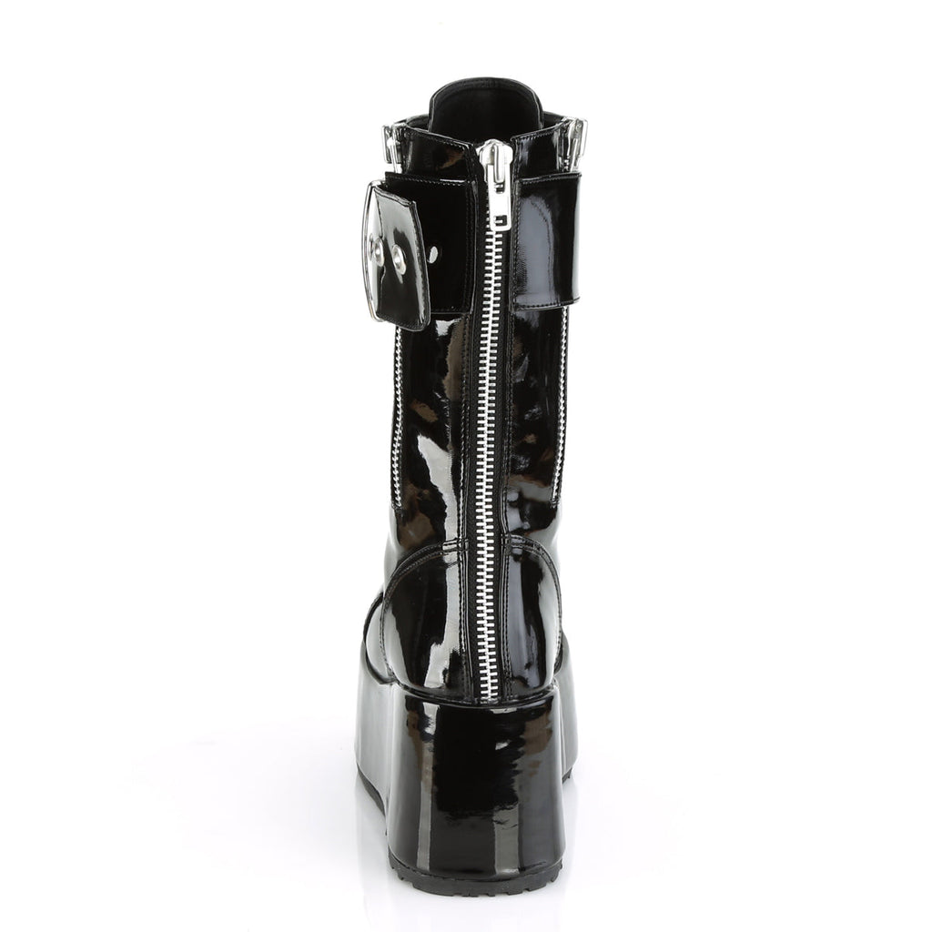 DemoniaCult Mens Boots PETROL-150 Blk Pat