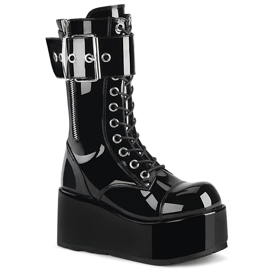 DemoniaCult Mens Boots PETROL-150 Blk Pat