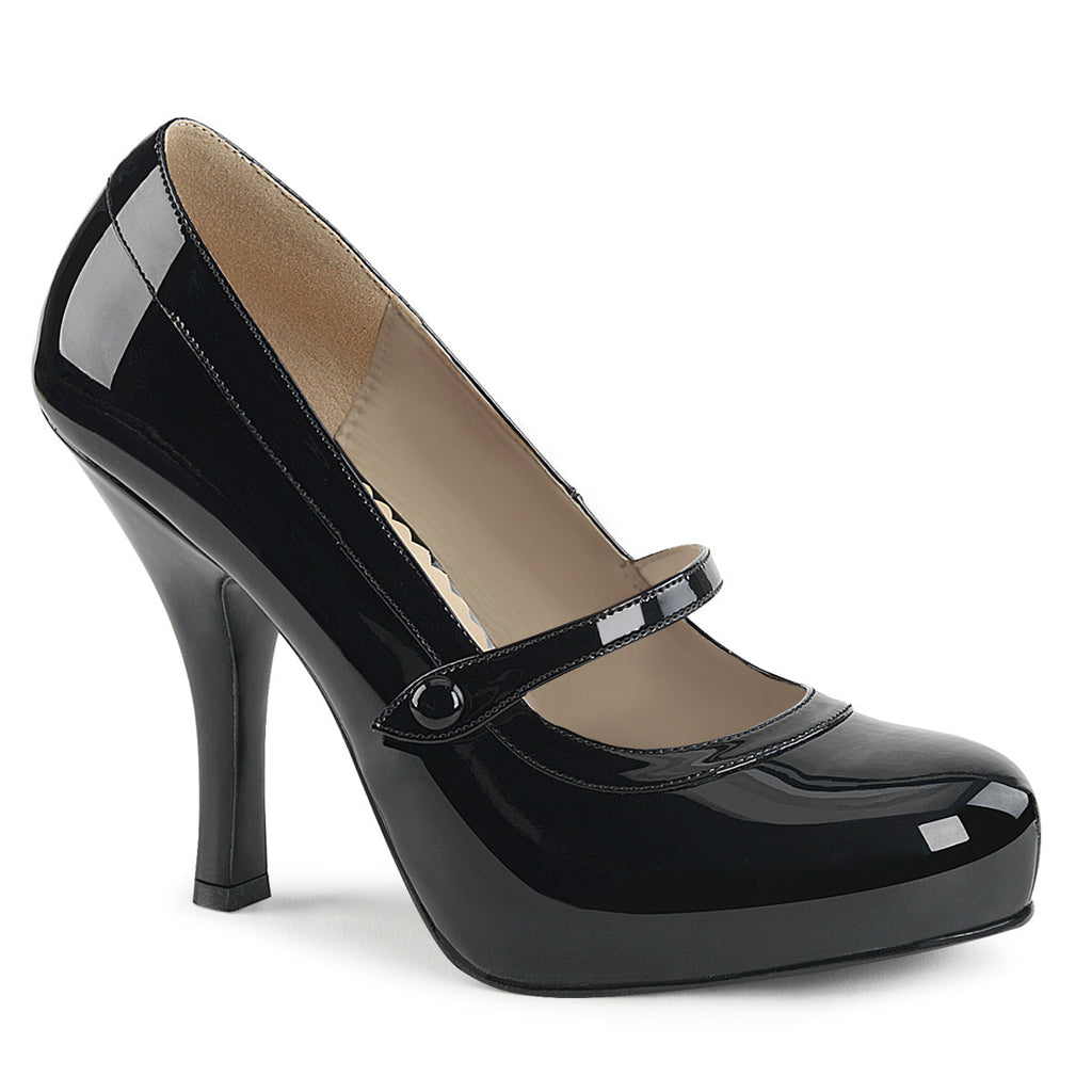 Pleaser Pink Label Womens Pumps PINUP-01 Blk Pat