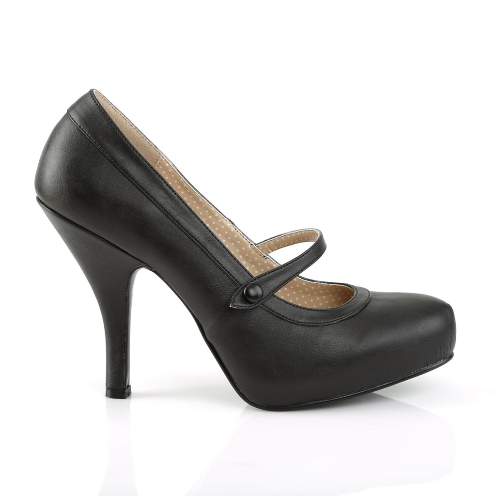 Pleaser Pink Label Womens Pumps PINUP-01 Blk Faux Leather