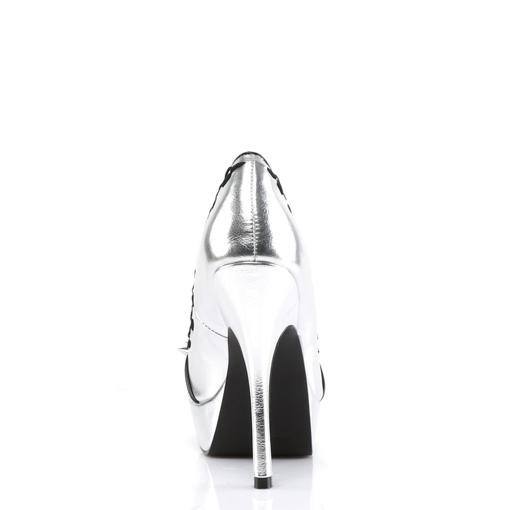 DemoniaCult Womens Pumps PIXIE-18 Slv Vegan Leather