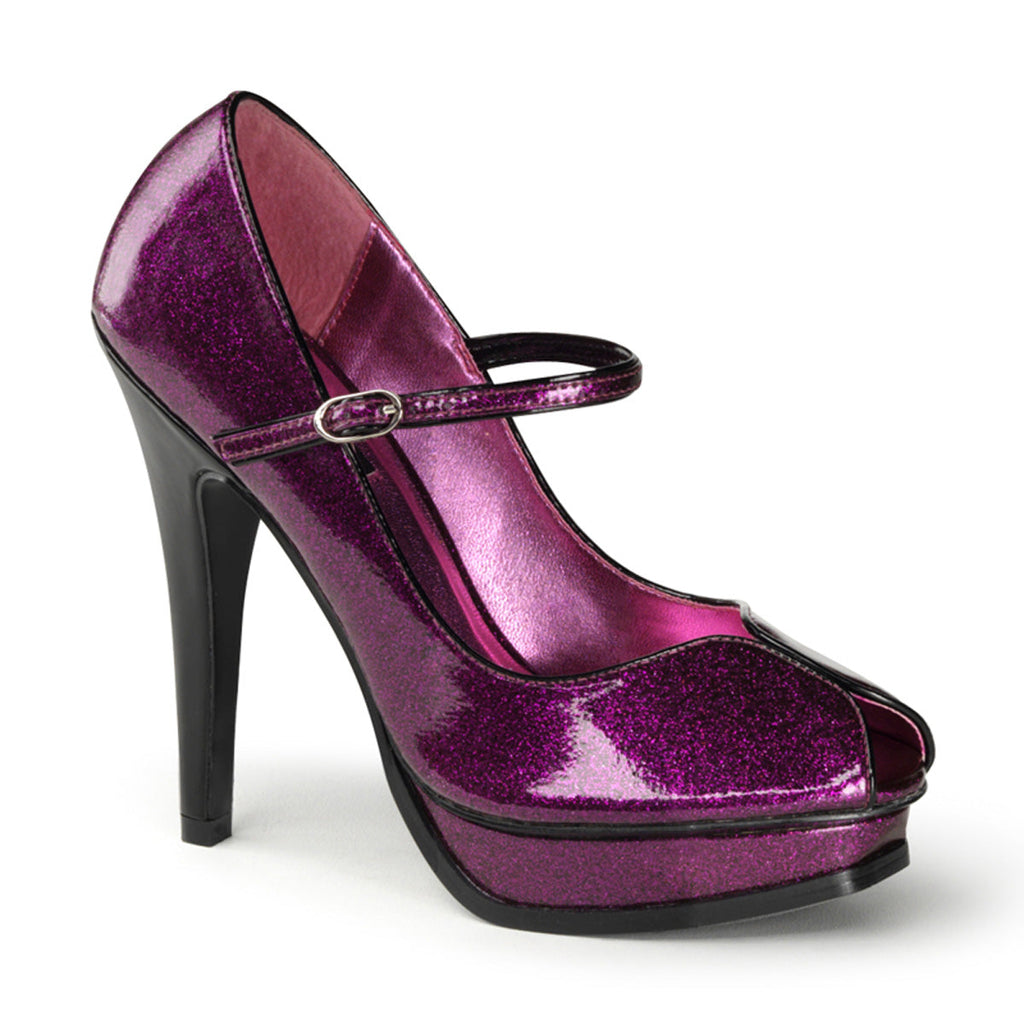 Pin Up Couture Womens Pumps PLEASURE-02G Fuchsia Pearlized Gltr Pat