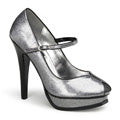 Pin Up Couture Womens Pumps PLEASURE-02G Slv Pearlized Gltr Pat