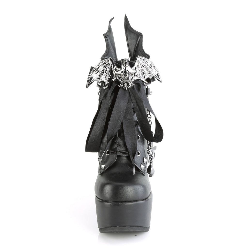 DemoniaCult  Ankle Boots POISON-107 Blk Vegan Leather