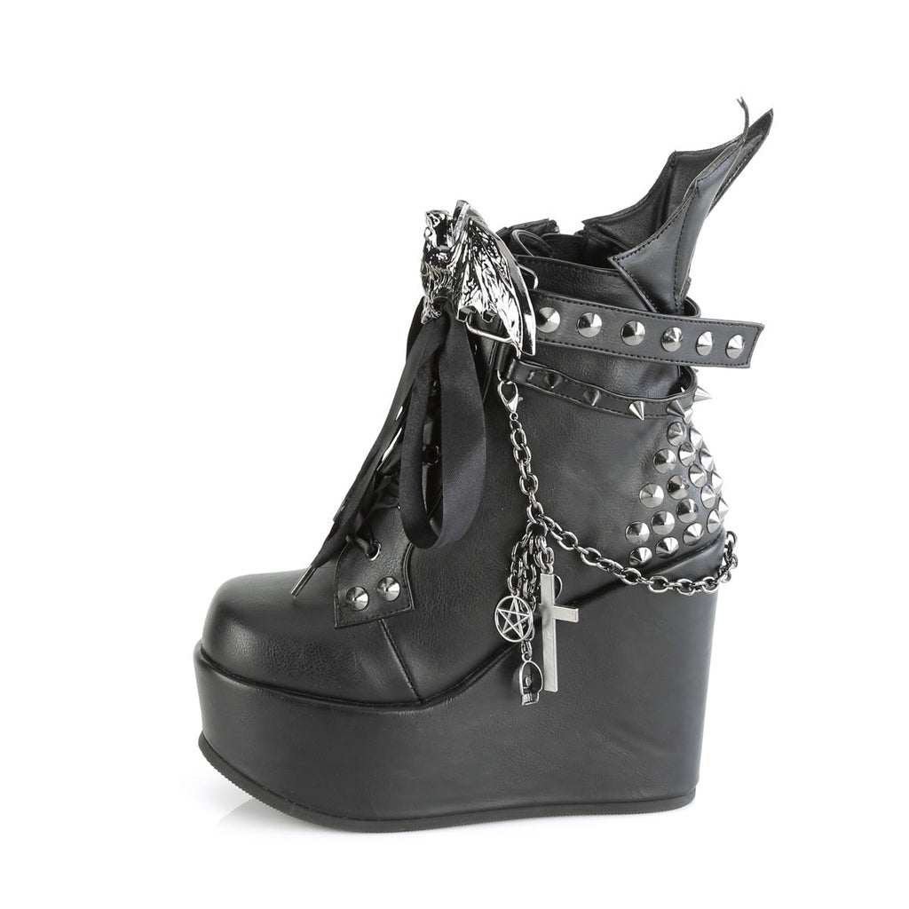 DemoniaCult  Ankle Boots POISON-107 Blk Vegan Leather