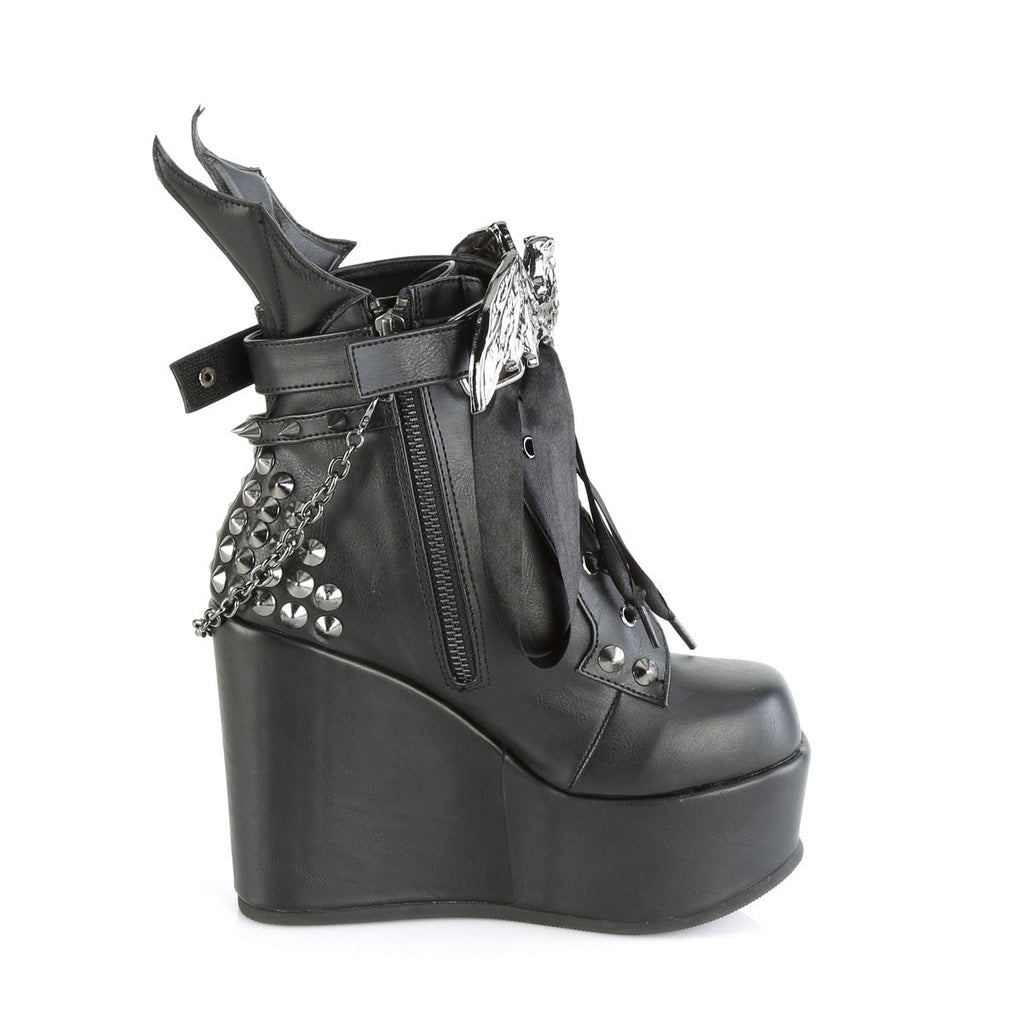 DemoniaCult  Ankle Boots POISON-107 Blk Vegan Leather