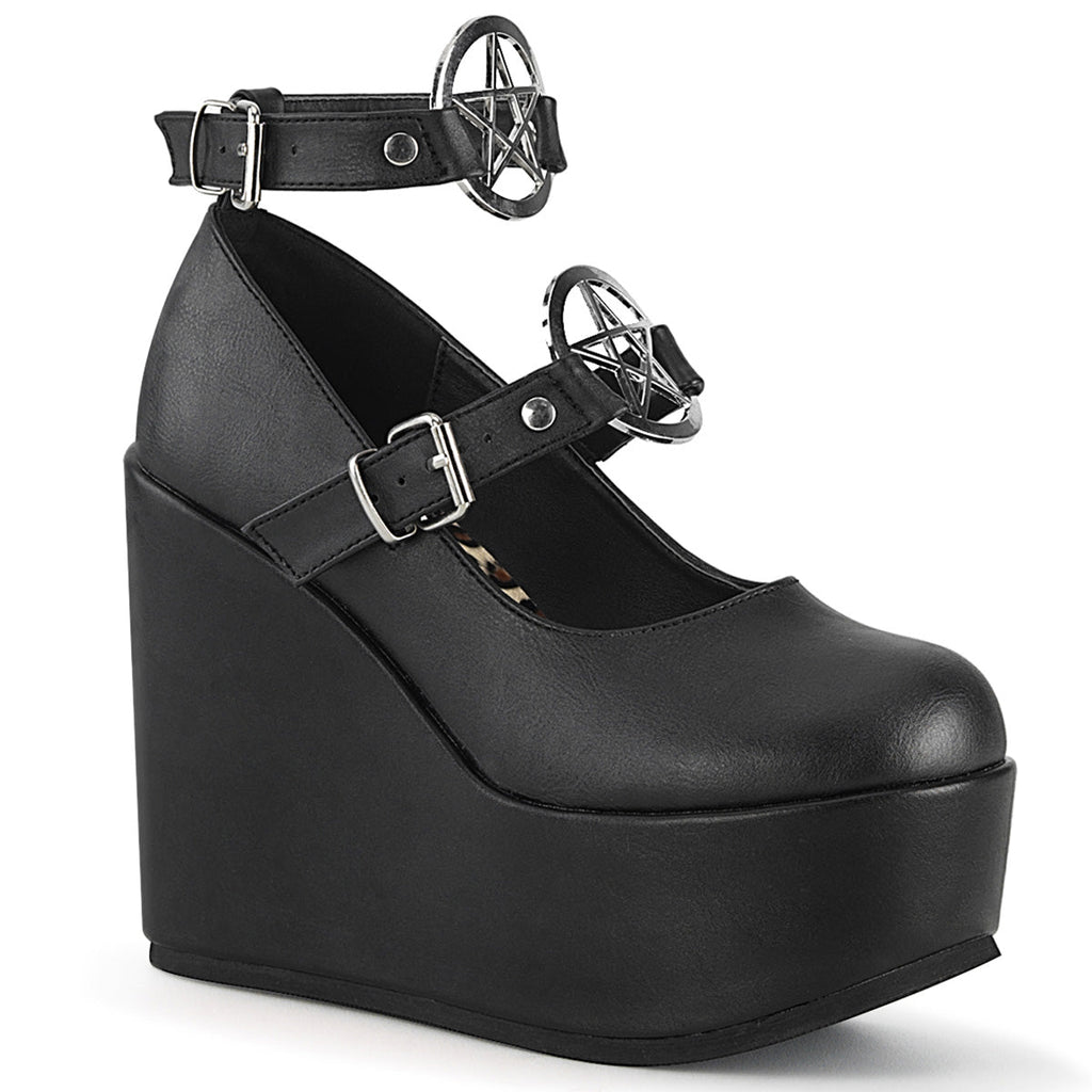 DemoniaCult Womens Pumps POISON-99-1 Blk Vegan Leather