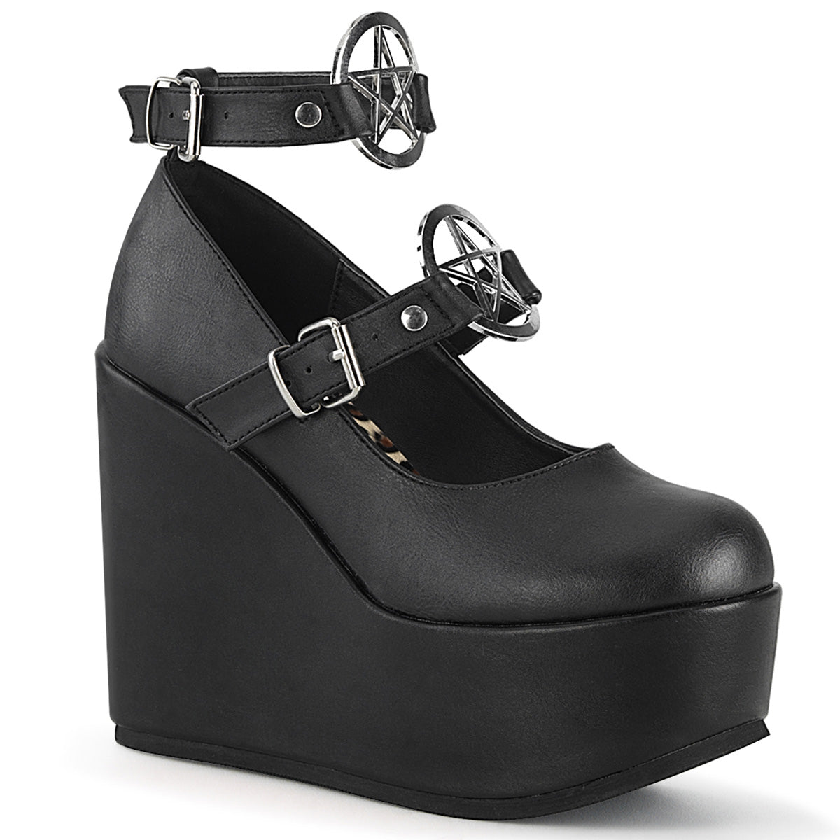 DemoniaCult Womens Pumps POISON-99-1 Blk Vegan Leather