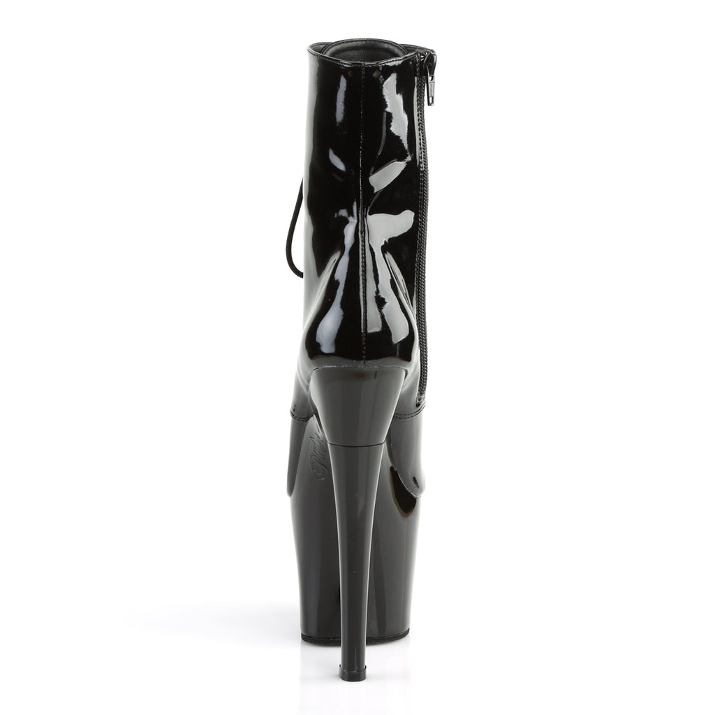 Pleaser Womens Ankle Boots RADIANT-1020 Blk Pat/Blk