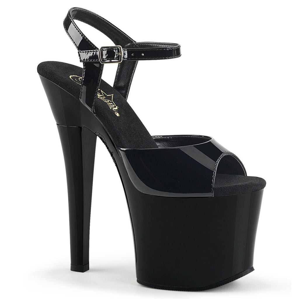 Pleaser Womens Sandals RADIANT-709 Blk Pat/Blk