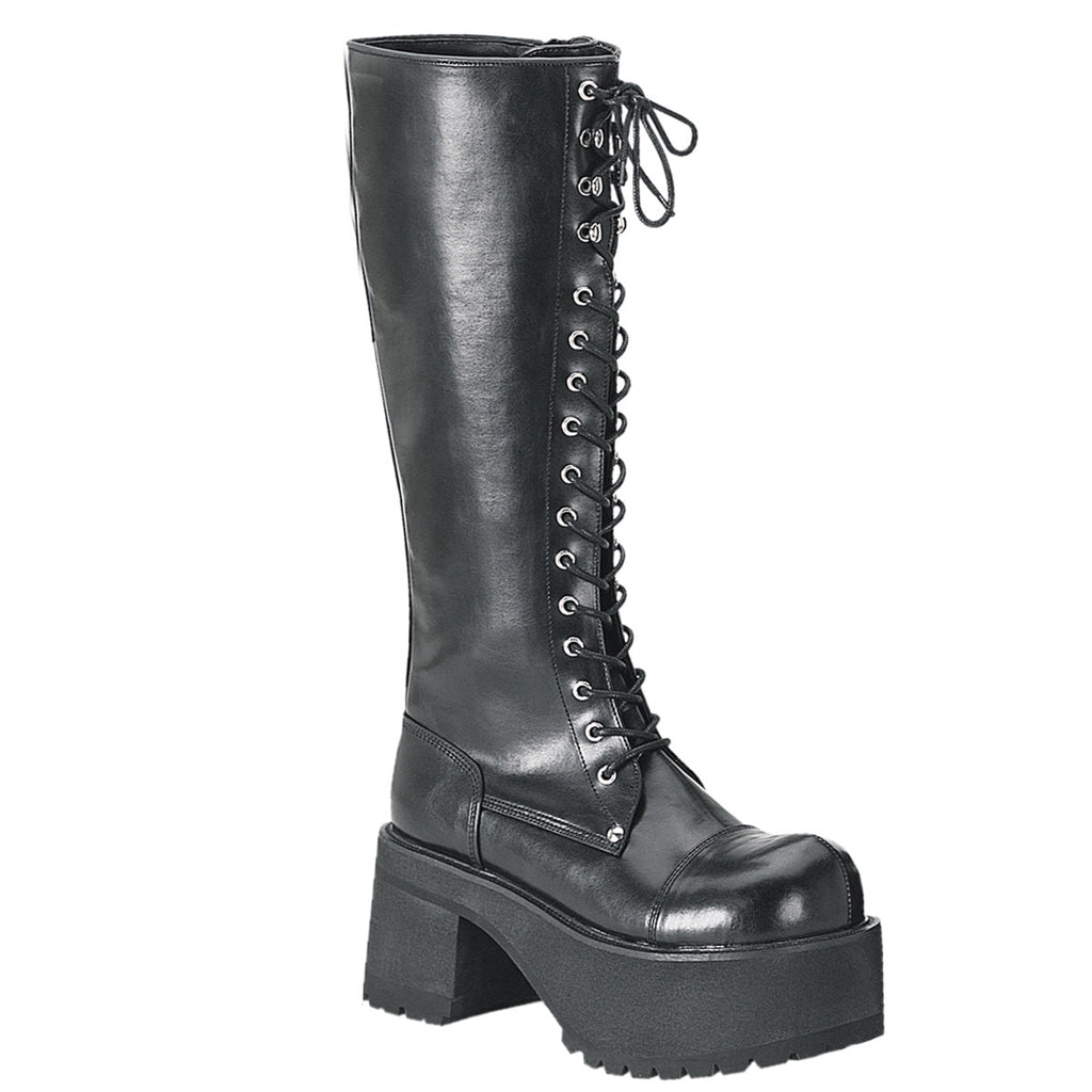 DemoniaCult Mens Boots RANGER-302 Blk Vegan Leather