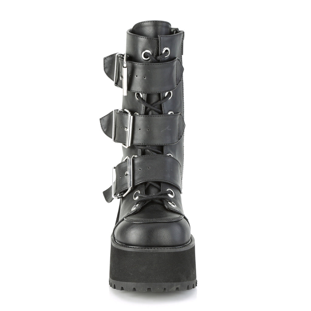 DemoniaCult Womens Ankle Boots RANGER-308 Blk Vegan Leather