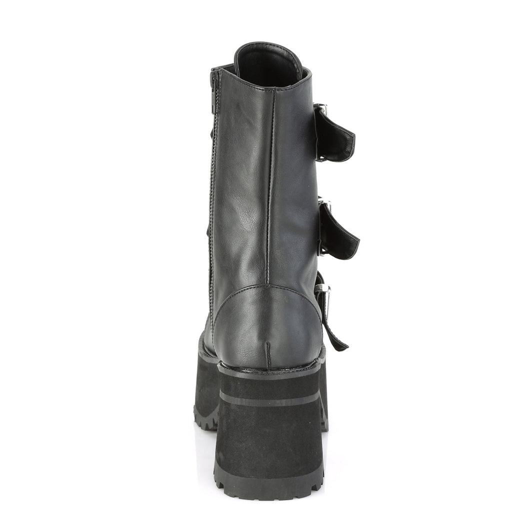 DemoniaCult Womens Ankle Boots RANGER-308 Blk Vegan Leather