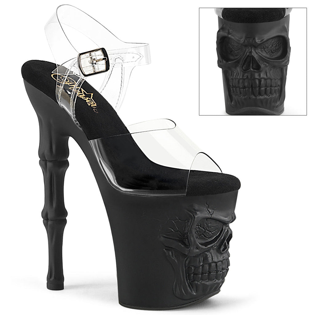 Pleaser Women's Platform Shoes RAPTURE-808 Clr/Blk Matte